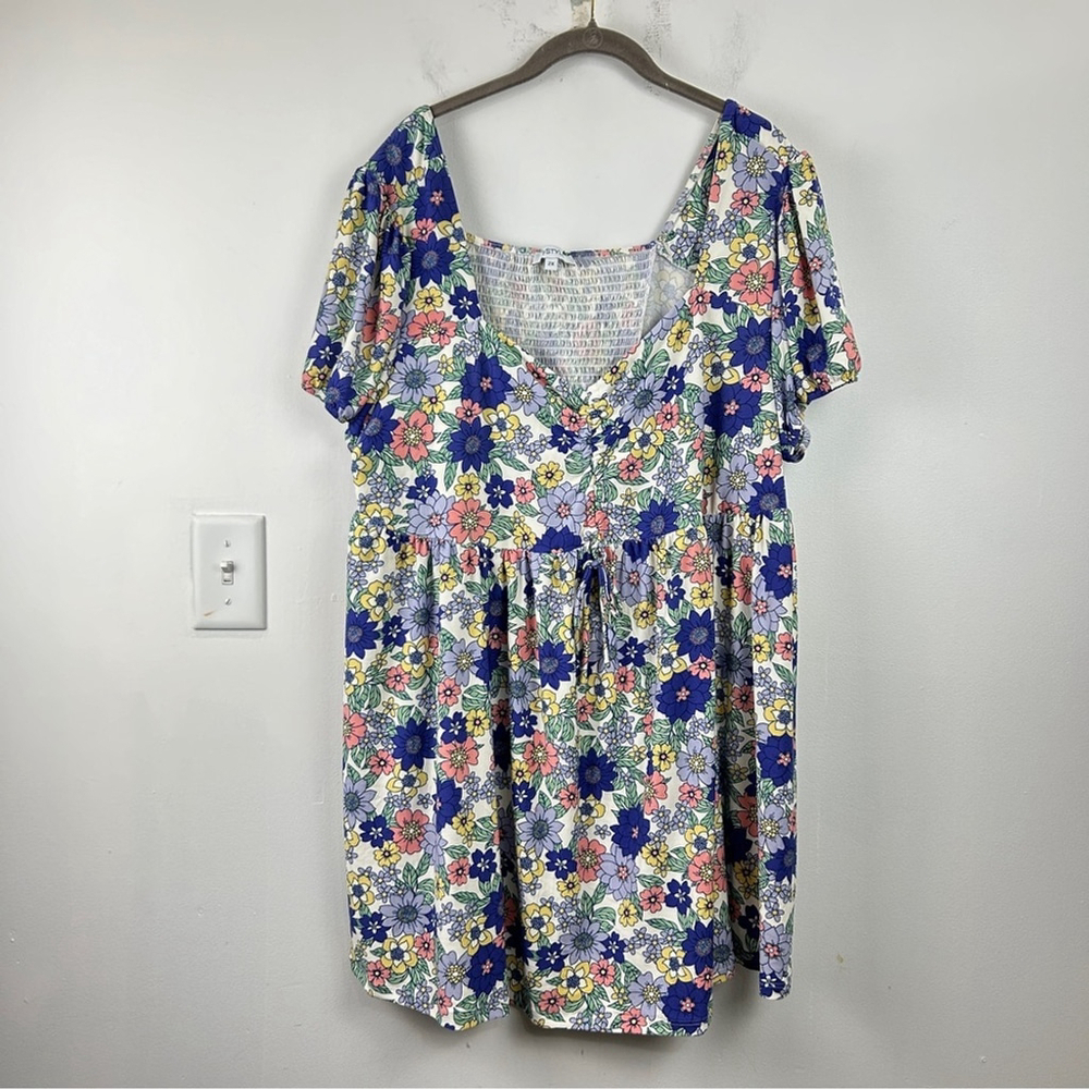 MyStyle Floral Babydoll Tunic Top